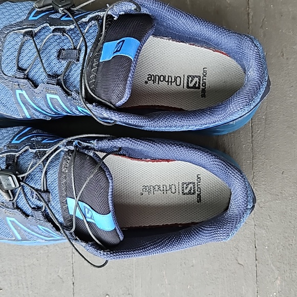 Salomon ortholite blue low hiking sneakers man's size 8 no tangle lasing system - Picture 7 of 7
